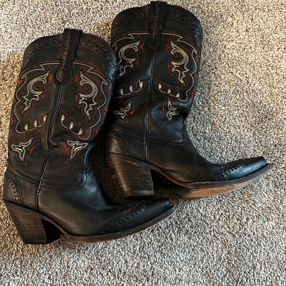Lucchese 1883 Black Crackle Boots